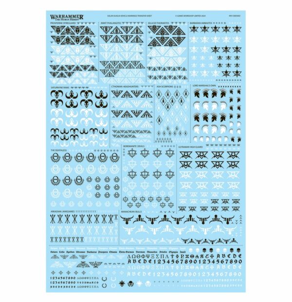 WARHAMMER: THE HORUS HERESY – PLANCHE DE DÉCALCOS DE VÉHICULE DES SOLA